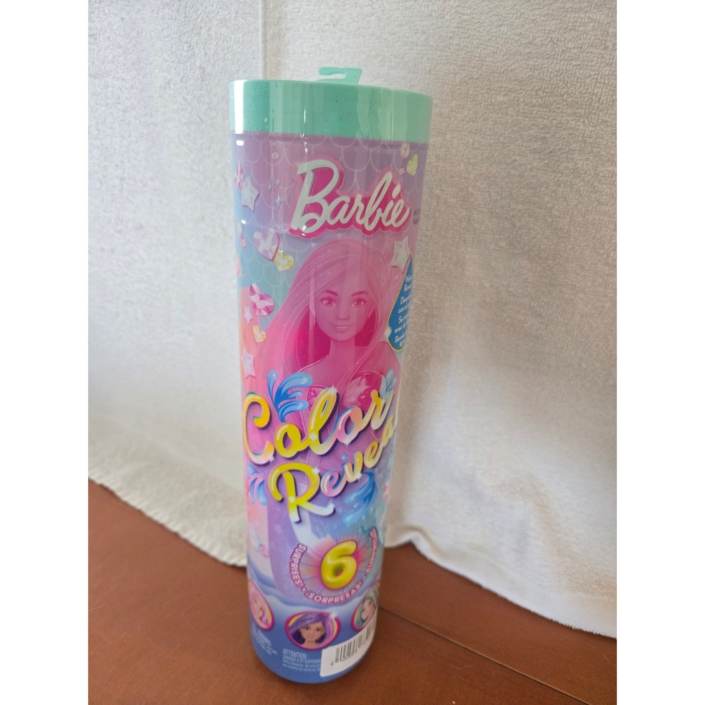 Barbie Color Reveal Mermaid Doll with 6 Surprises Water Reveal Toy